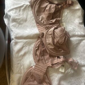 Pink Underwire Bra with Adjustable Straps lot of 2